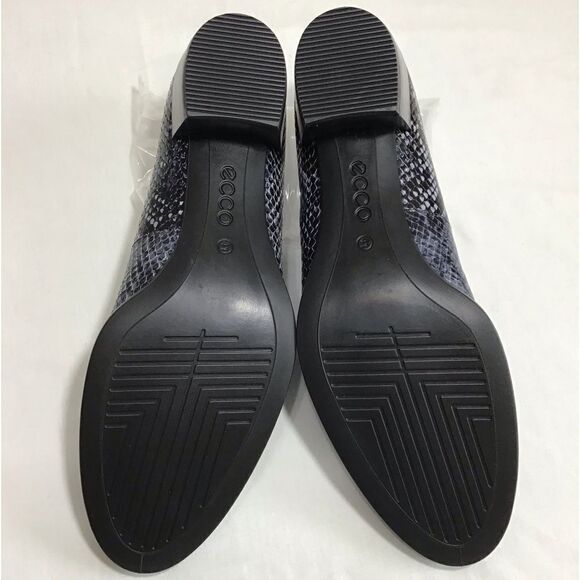 Ecco Blue Snake Print Block Heel Slip On Pumps Size 41 - Picture 3 of 10